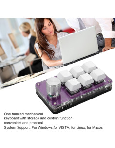 Teclado Mecánico Mini Sanpyl USB Personalizable para Juegos 2