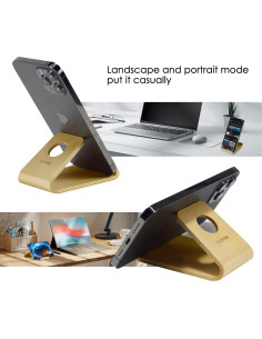 Soporte de Madera SAMDI para Teléfono Celular Abeto Blanco 2