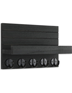 Soporte de Llaves Lwenki de Madera con Estante Negro 2