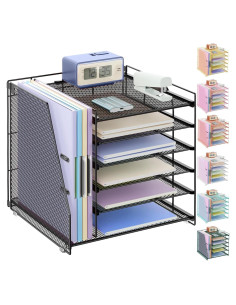 Organizador de Escritorio Gianotter 6 Niveles Metal Negro