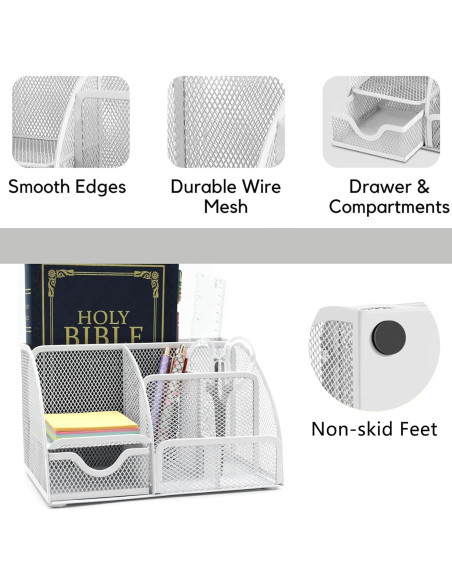 Juego de 12 Accesorios de Oficina Scindaly Blancos