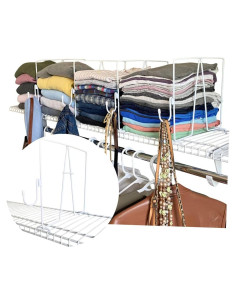 Divisores de estantería de alambre Evelots - 10 piezas con ganchos