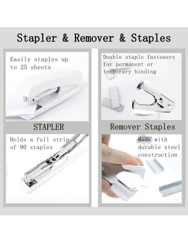 Juego de 12 Accesorios de Oficina Scindaly Blancos