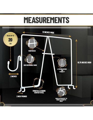 Divisores de estantería de alambre Evelots - 10 piezas con ganchos
