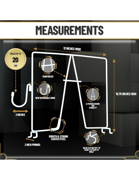 Divisores de estantería de alambre Evelots - 10 piezas con ganchos