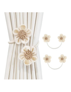 Sujetadores de Cortina SRG Cuerda Crema 2 Piezas DIY