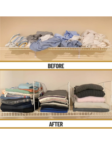 Divisores de estantería de alambre Evelots - 10 piezas con ganchos