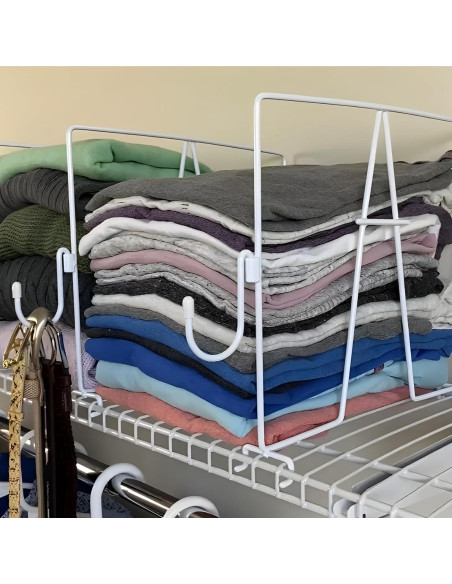 Divisores de estantería de alambre Evelots - 10 piezas con ganchos