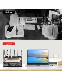 Organizador de Escritorio Gianotter 2 Niveles Negro 2