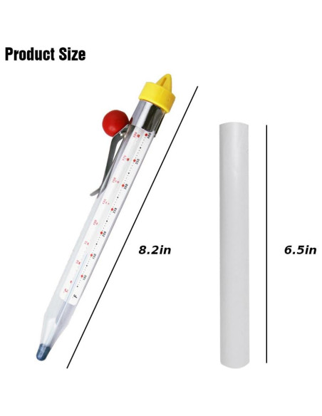 Termómetro de Caramelo COZONTE con Clip 50-200C Vidrio Termómetro de Caramelo COZONTE con Clip 50-200C Vidrio