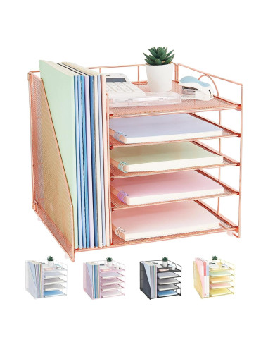 Organizador de Escritorio LEKETREE 5 Niveles Oro Rosa