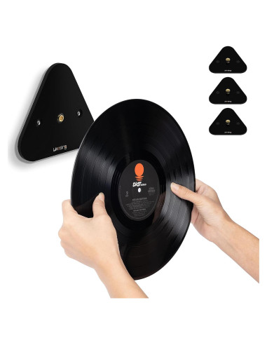 Soporte de Pared para Discos de Vinilo Likesing Negro 3 Pzas