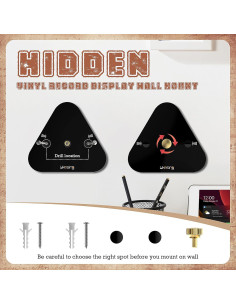 Soporte de Pared para Discos de Vinilo Likesing Negro 3 Pzas 2