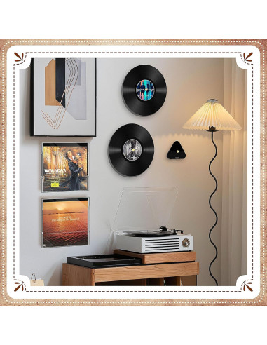 Soporte de Pared para Discos de Vinilo Likesing Negro 3 Pzas