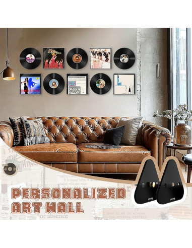 Soporte de Pared para Discos de Vinilo Likesing Negro 3 Pzas