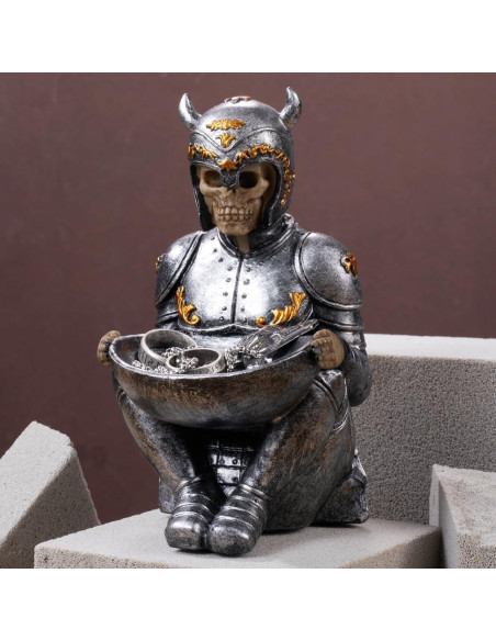 Bandeja para Anillos Calavera Vikinga Arola 18x10cm Resina