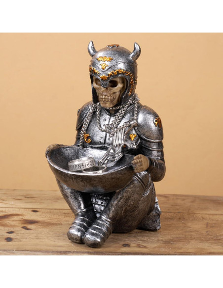 Bandeja para Anillos Calavera Vikinga Arola 18x10cm Resina