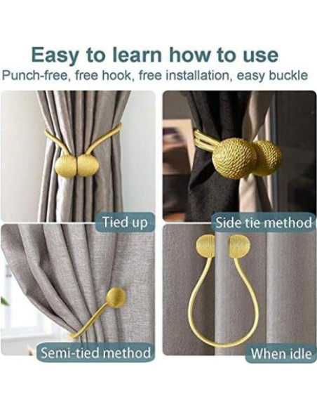 Clip de Sujeción para Cortinas IHClink 2 Piezas Dorado