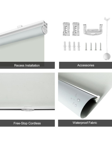 Cortina Enrollable HOMEBOX 100% Oscurecimiento 44x72 Gris