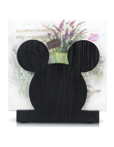 Soporte de Servilletas de Madera Renawe Mickey Negro 12,7 cm