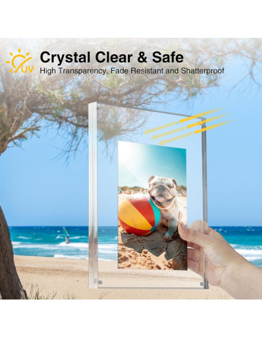 HOUSE DAY Marco de Fotos Acrílico Magnético 4x6 Transparente