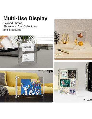 HOUSE DAY Marco de Fotos Acrílico Magnético 4x6 Transparente