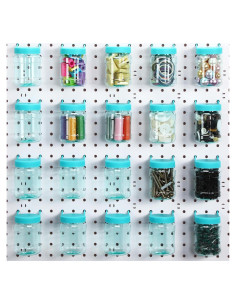 Organizador de Tablero de Clavos Unittype 20 Tarros Turquesa