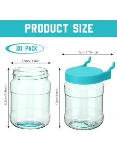 Organizador de Tablero de Clavos Unittype 20 Tarros Turquesa 2