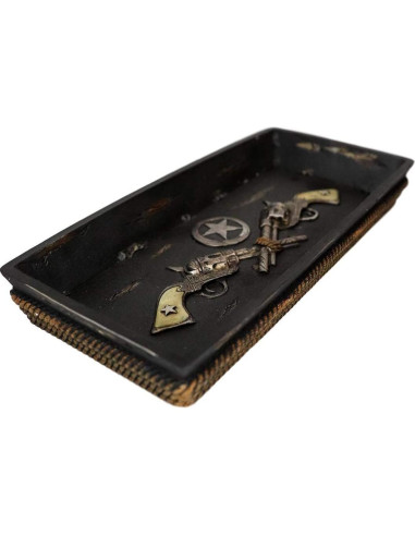 Bandeja Decorativa Oeste Ebros Gift Doble Revólver 24,77 cm