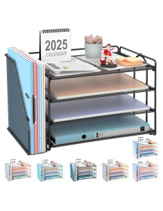 Organizador de Escritorio Gianotter 4 Niveles Metal Negro