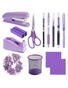 Set de Suministros de Oficina Morados Gueevin - 13 Piezas
