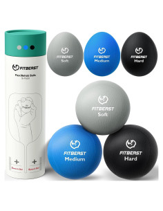 Set de 6 Pelotas Antiestrés FitBeast - Suave, Media, Dura