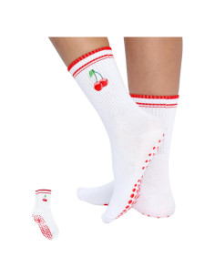 Calcetines Antideslizantes para Yoga y Ballet - 2 Pares Rojo