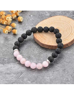 Pulsera difusor de aceite esencial MYSTIQS Cuarzo Rosa Lava 2