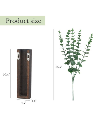 Macetero de Madera Dahey 2 Piezas con Eucalipto Artificial