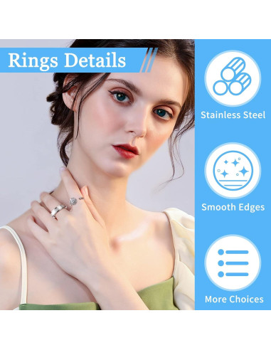 Cruzix 12 Anillos Antiestrés Acero Inoxidable Ajustables