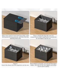 Organizador de Zapatos CYhom 2 Piezas 42x32x31cm Negro 2