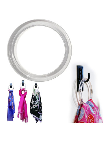 Anillos de Plástico Transparente para Bufandas - 50 Unidades - 8.26 cm