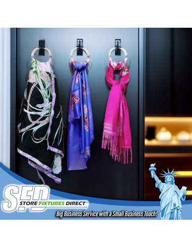 Anillos de Plástico Transparente para Bufandas - 50 Unidades - 8.26 cm