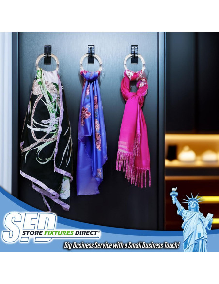 Anillos de Plástico Transparente para Bufandas - 50 Unidades - 8.26 cm