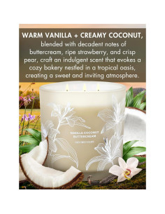 Vela Aromática de Soja GIFTAWAY 411 g 3 Mechas Coco Vainilla 2