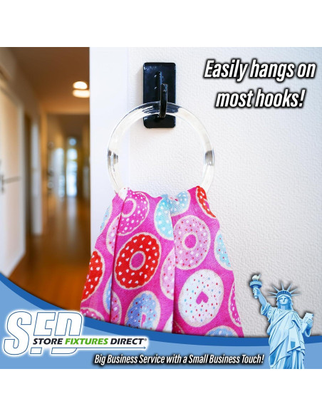 Anillos de Plástico Transparente para Bufandas - 50 Unidades - 8.26 cm