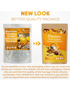120 Bolsas de Té Ecológico TOG999 Cúrcuma Jengibre Canela 2