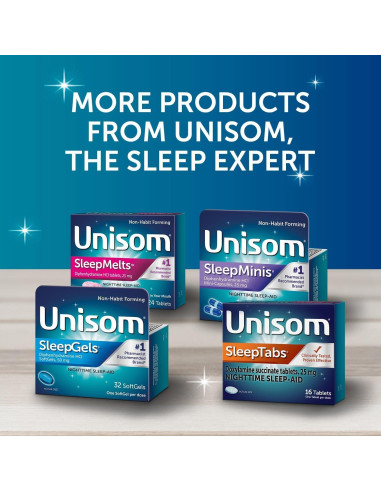 Unisom SleepTabs 80 Tabletas Ayuda para Dormir Doxilamina