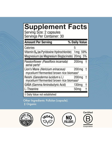 Cápsulas MycoBenefits Sleep Host Defense - 60 Cápsulas