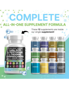 Suplemento Clean Nutraceuticals GABA 750mg 5-HTP 200mg 2