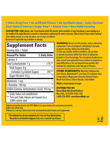 Nature Made Wellblends Suplemento para Dormir 40 Tabletas