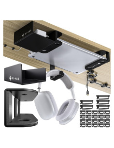 Soporte para Laptop Bajo Escritorio VI+AL - Almacenamiento y Gestión de Cables