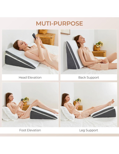 Almohada Wedge Ajustable Vekkia 2-Pack Espuma Viscoelástica