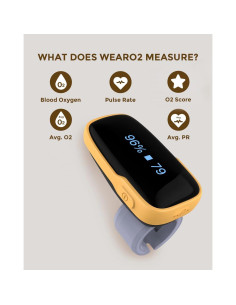 Oxímetro de Pulso Vibeat WearO2 Bluetooth 12h Monitor O2 2